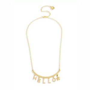 HELLO Boxed Goldtone Frontal Necklace